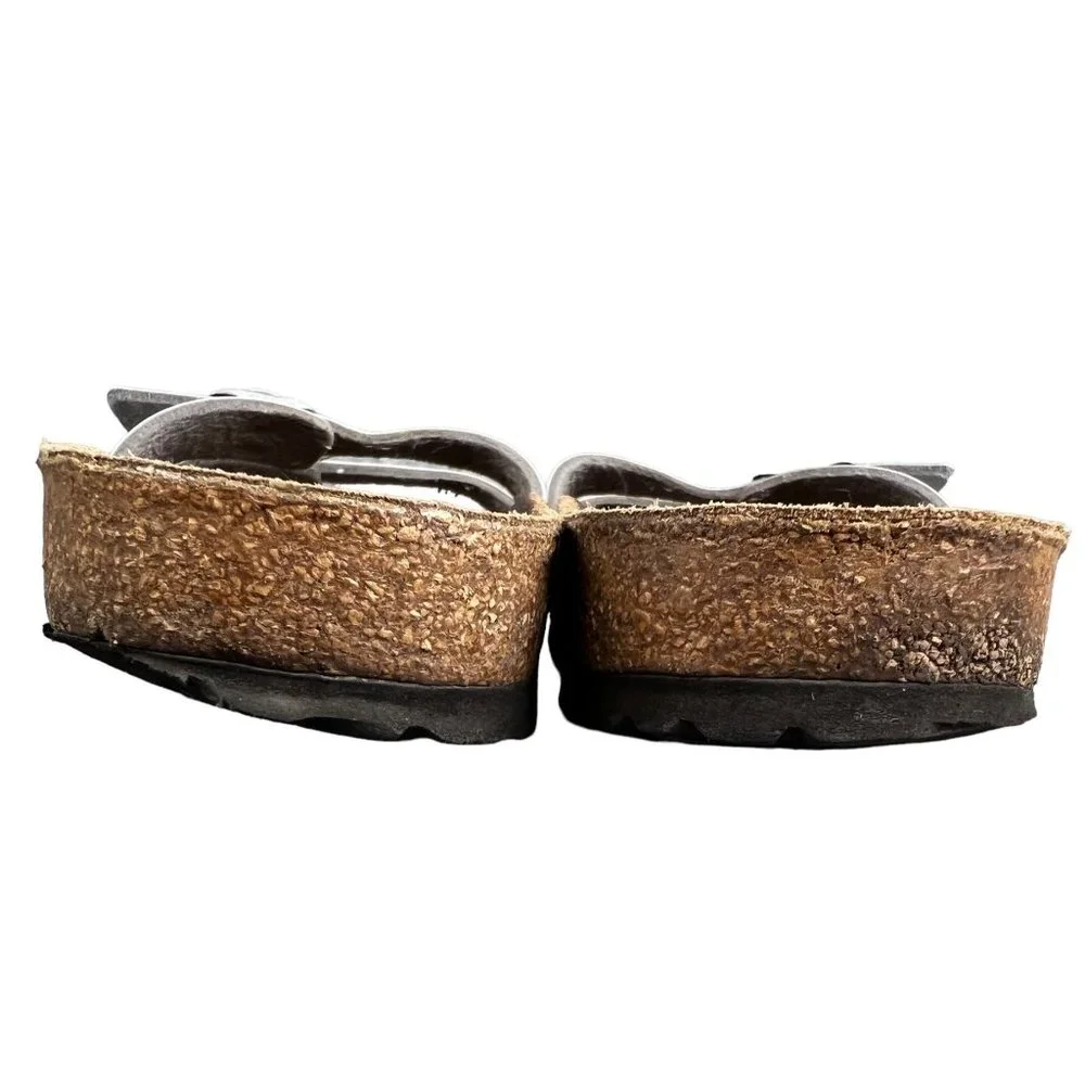Birkenstock Women’s Silver Two-Strap Sandals